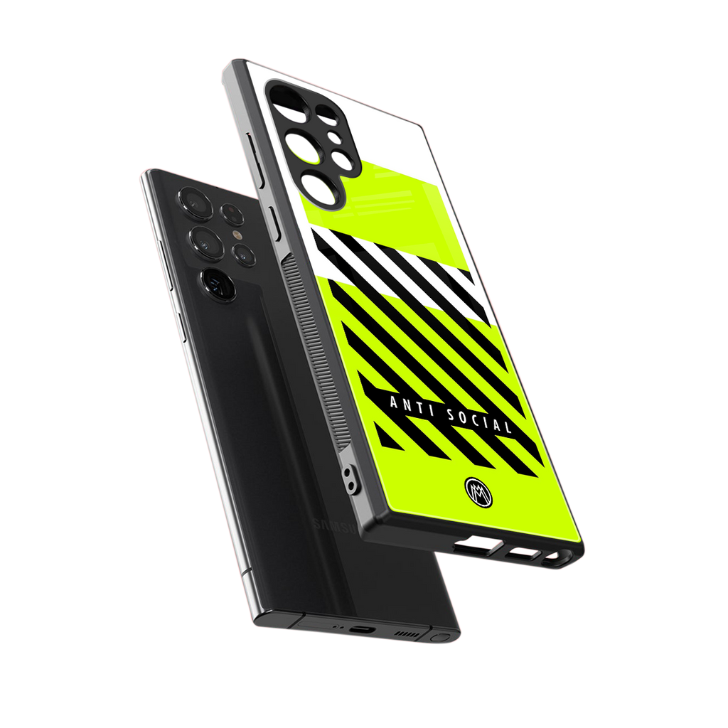 anti social back phone cover | glass case for samsung galaxy s24 ultra