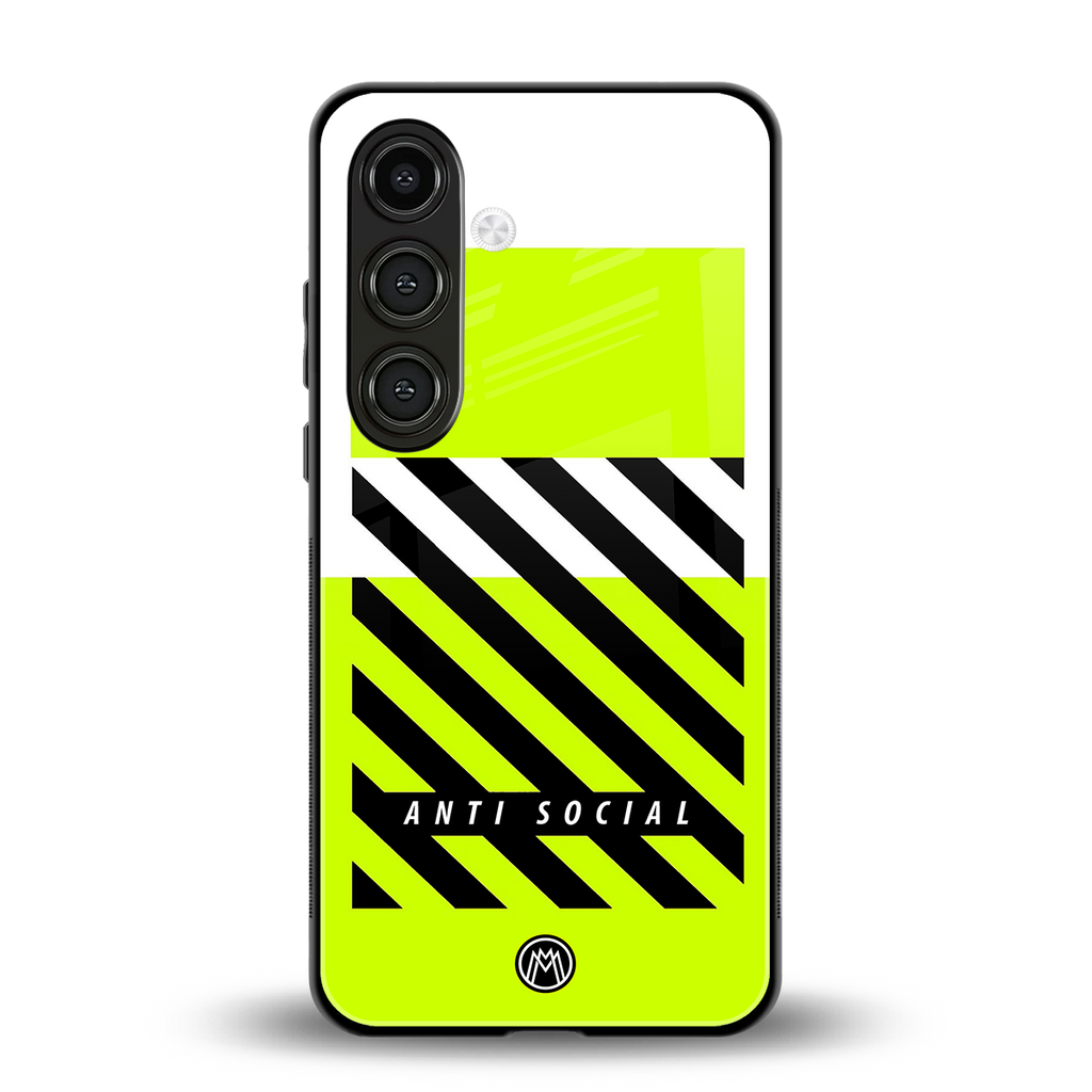 anti social back phone cover | glass case for samsung galaxy s23