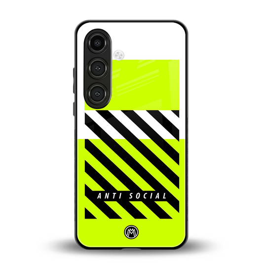 anti social back phone cover | glass case for samsung galaxy s24 plus