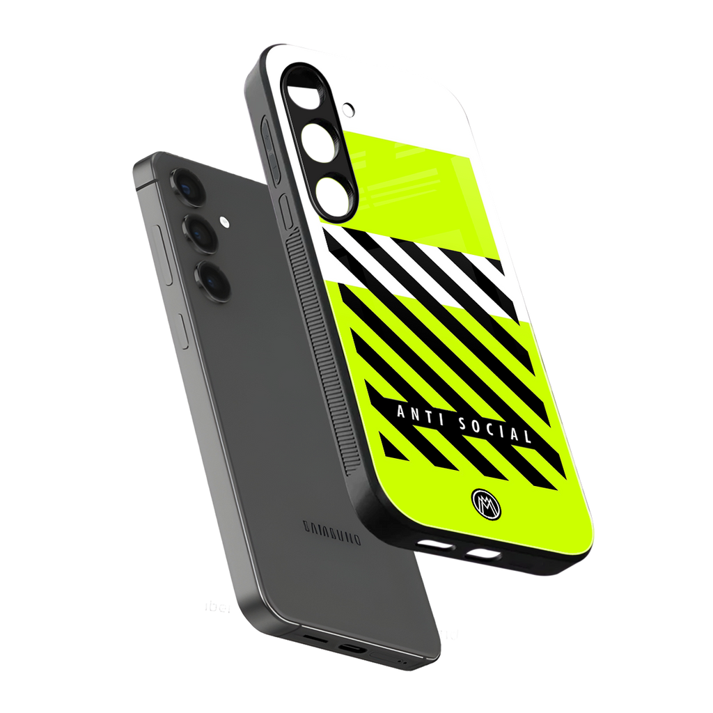 anti social back phone cover | glass case for samsung galaxy s24