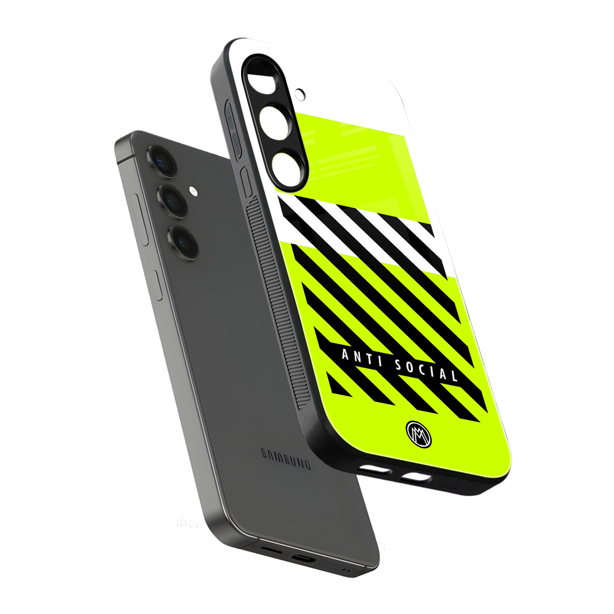 anti social back phone cover | glass case for samsung galaxy s23 plus