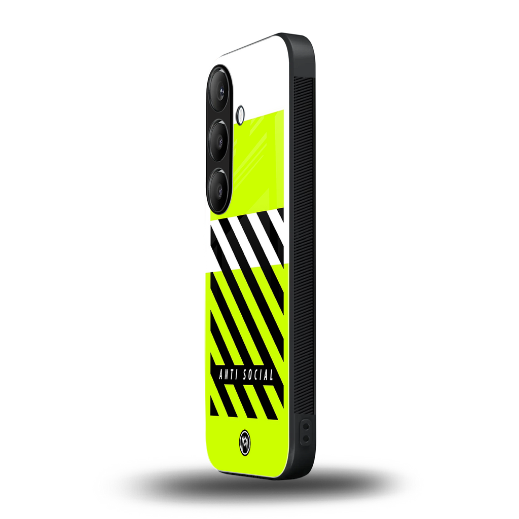 anti social back phone cover | glass case for samsung galaxy s23