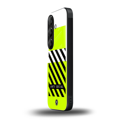 anti social back phone cover | glass case for samsung galaxy s24 plus