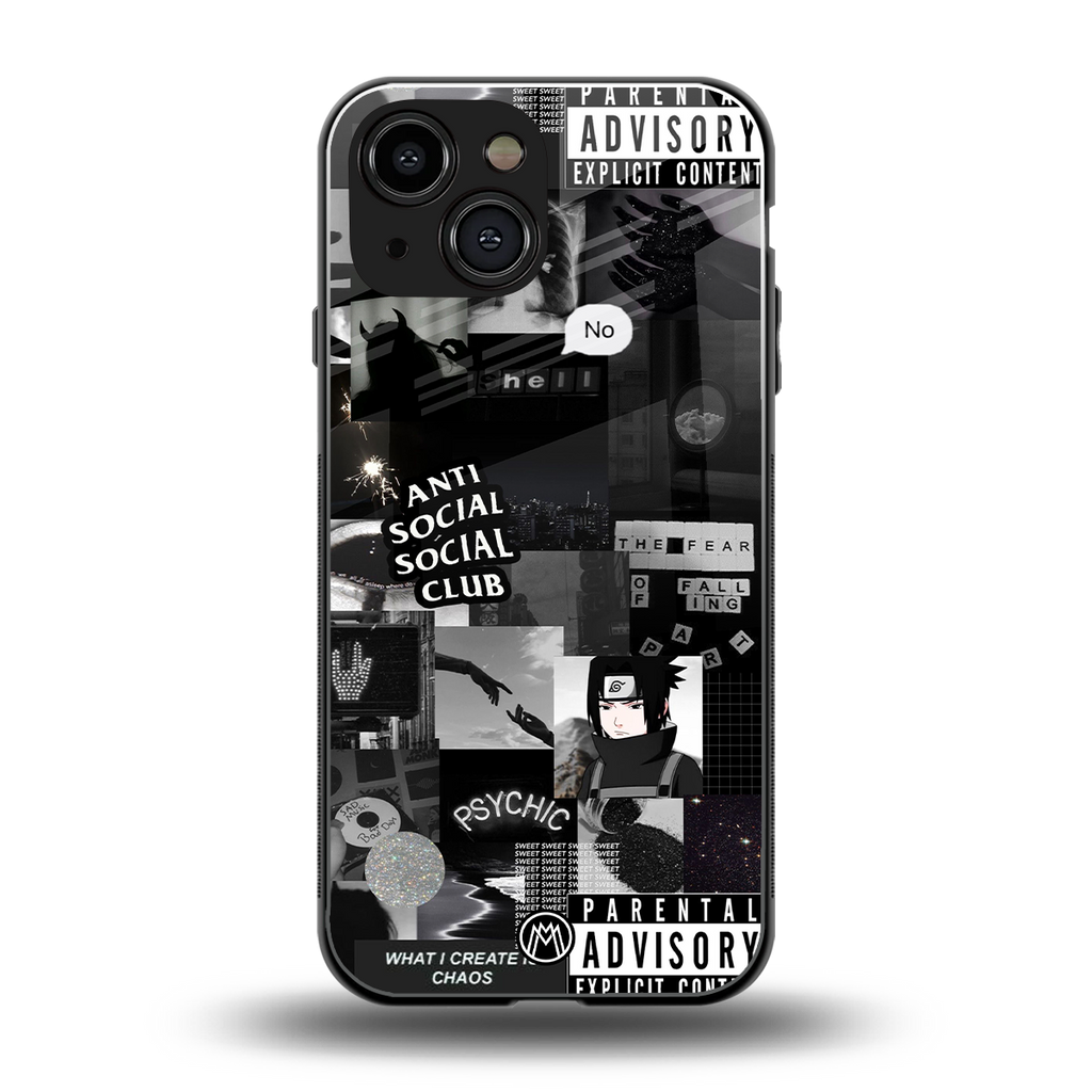 anti social social club dark edition back phone cover | glass case for iphone 13 mini