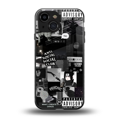 anti social social club dark edition back phone cover | glass case for iphone 13 mini