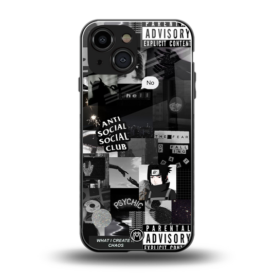 anti social social club dark edition back phone cover | glass case for iphone 13 mini