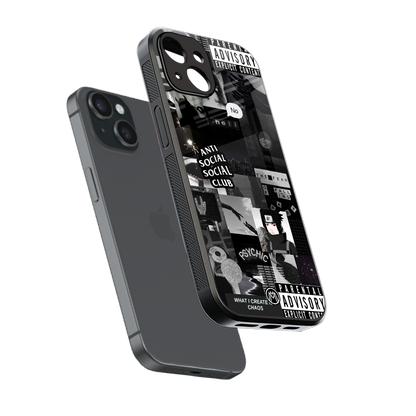 anti social social club dark edition back phone cover | glass case for iphone 13 mini
