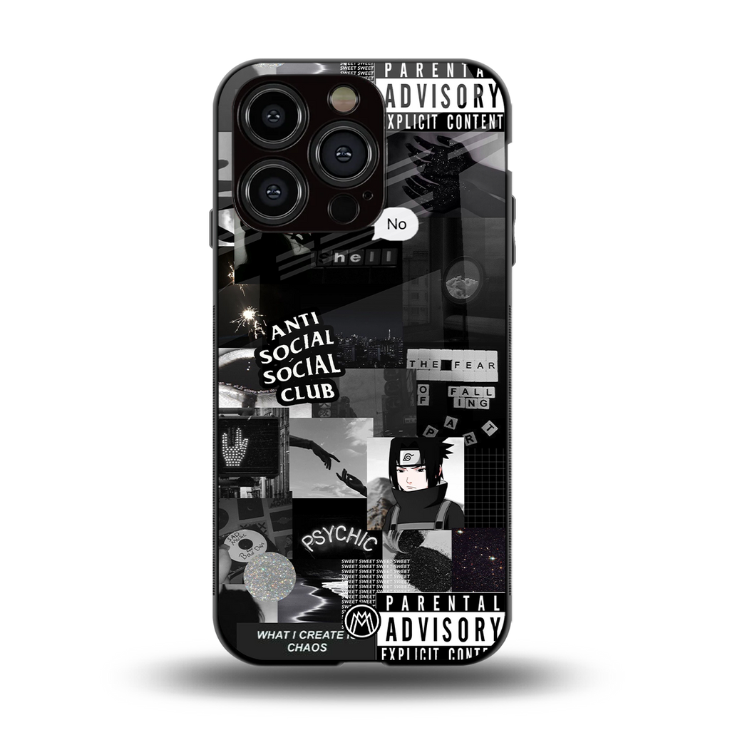 anti social social club dark edition back phone cover | glass case for iphone 13 pro