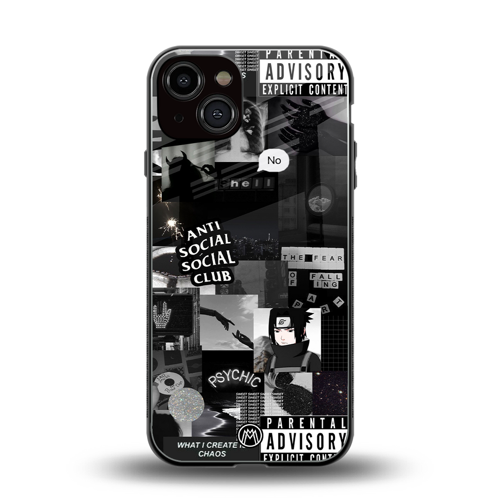 anti social social club dark edition back phone cover | glass case for iphone 13
