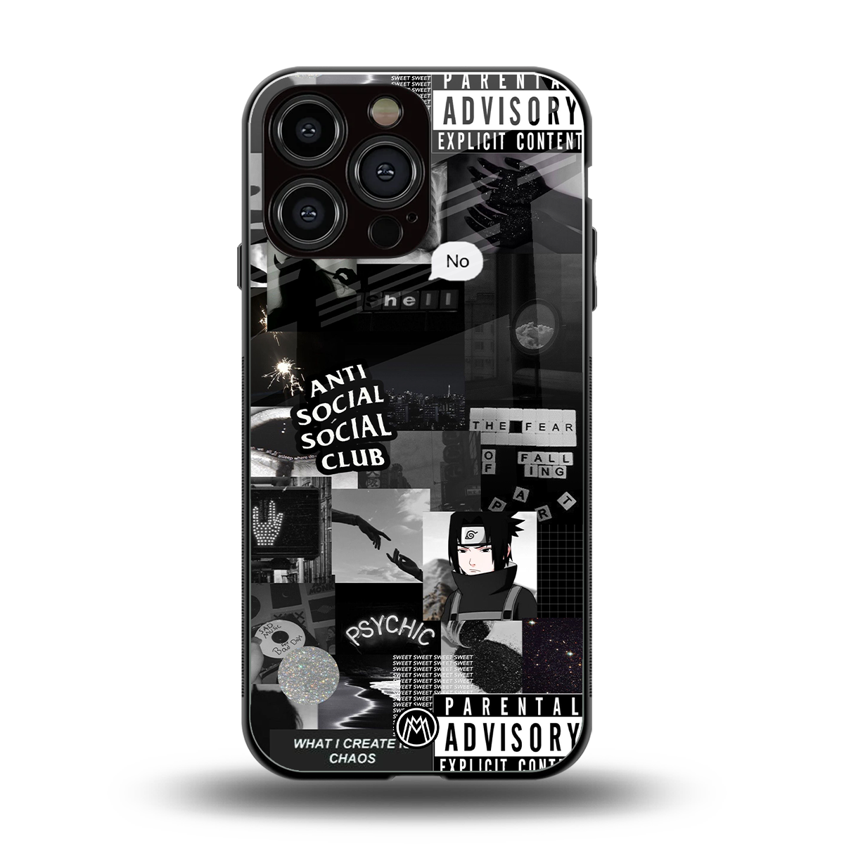 anti social social club dark edition back phone cover | glass case for iphone 14 pro max