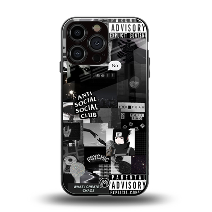 anti social social club dark edition back phone cover | glass case for iphone 14 pro max