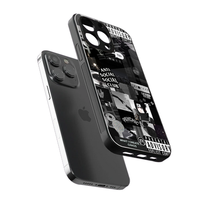 anti social social club dark edition back phone cover | glass case for iphone 14 pro max