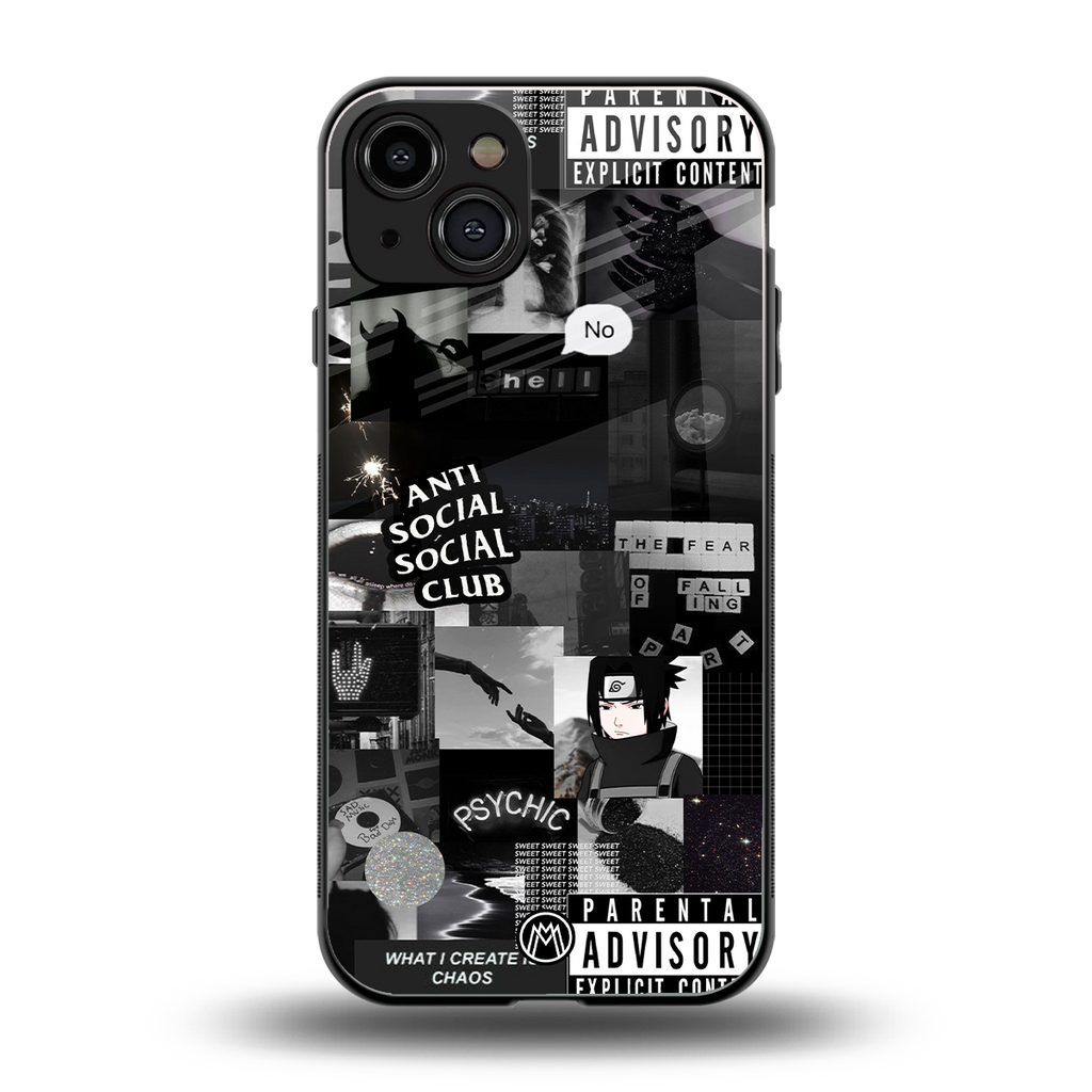 anti social social club dark edition back phone cover | glass case for iphone 15