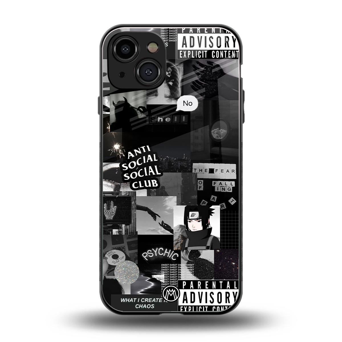 anti social social club dark edition back phone cover | glass case for iphone 15