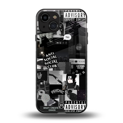 anti social social club dark edition back phone cover | glass case for iphone 15