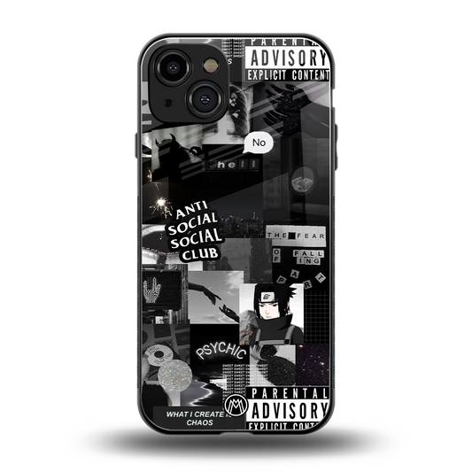 anti social social club dark edition back phone cover | glass case for iphone 15