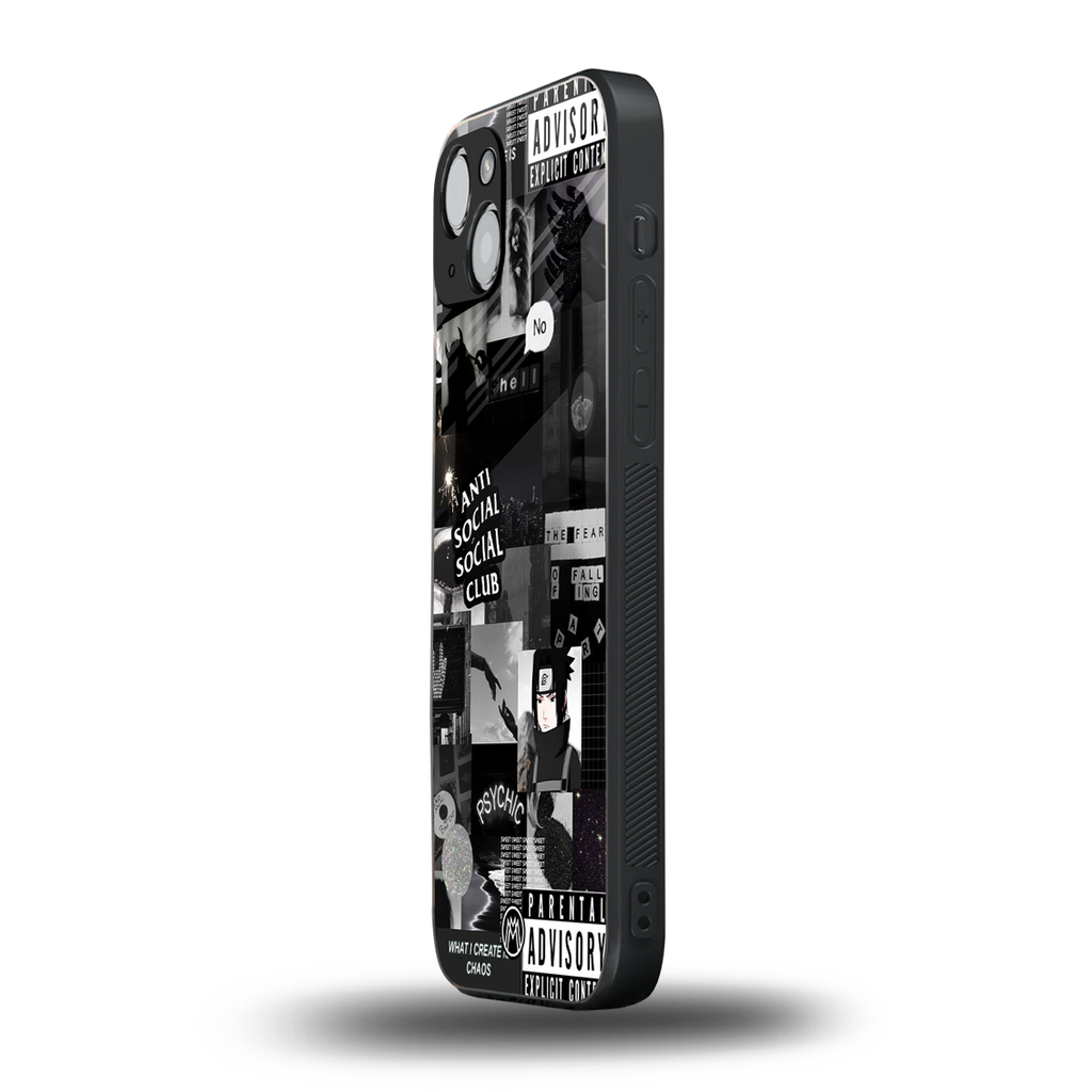 anti social social club dark edition back phone cover | glass case for iphone 15