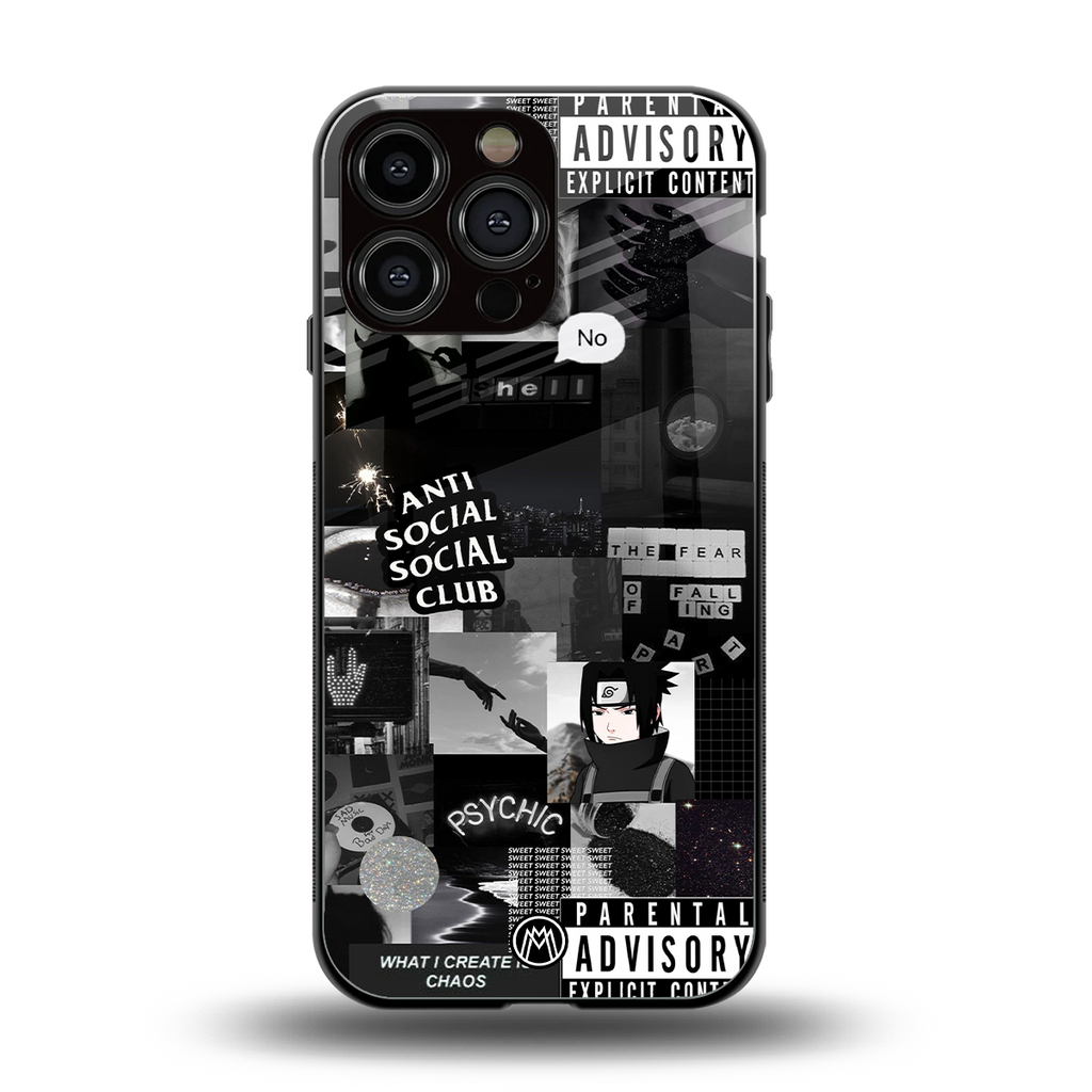 anti social social club dark edition back phone cover | glass case for iphone 16 pro max