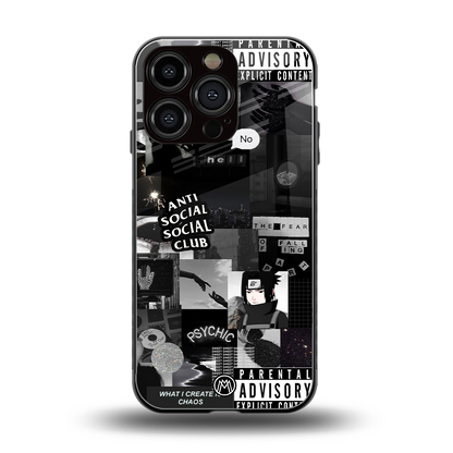 anti social social club dark edition back phone cover | glass case for iphone 16 pro