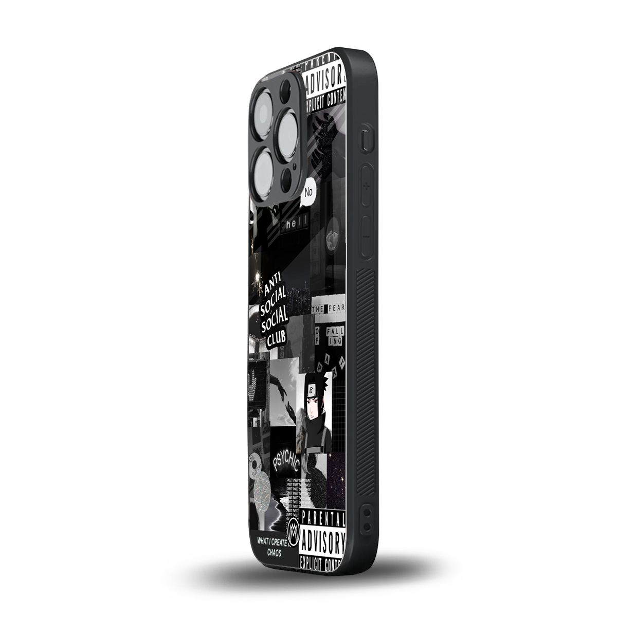 anti social social club dark edition back phone cover | glass case for iphone 16 pro