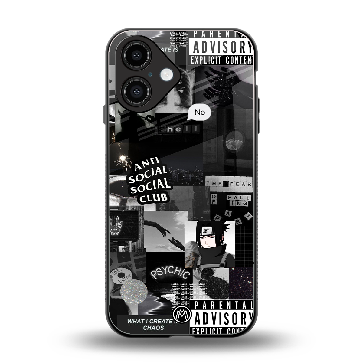 anti social social club dark edition back phone cover | glass case for iphone 16