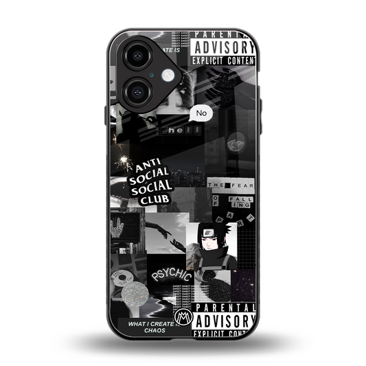 anti social social club dark edition back phone cover | glass case for iphone 16