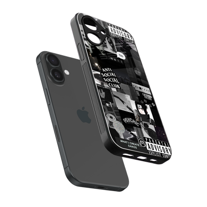 anti social social club dark edition back phone cover | glass case for iphone 16
