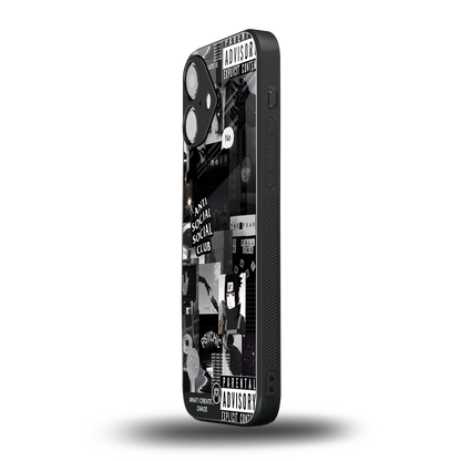 anti social social club dark edition back phone cover | glass case for iphone 16