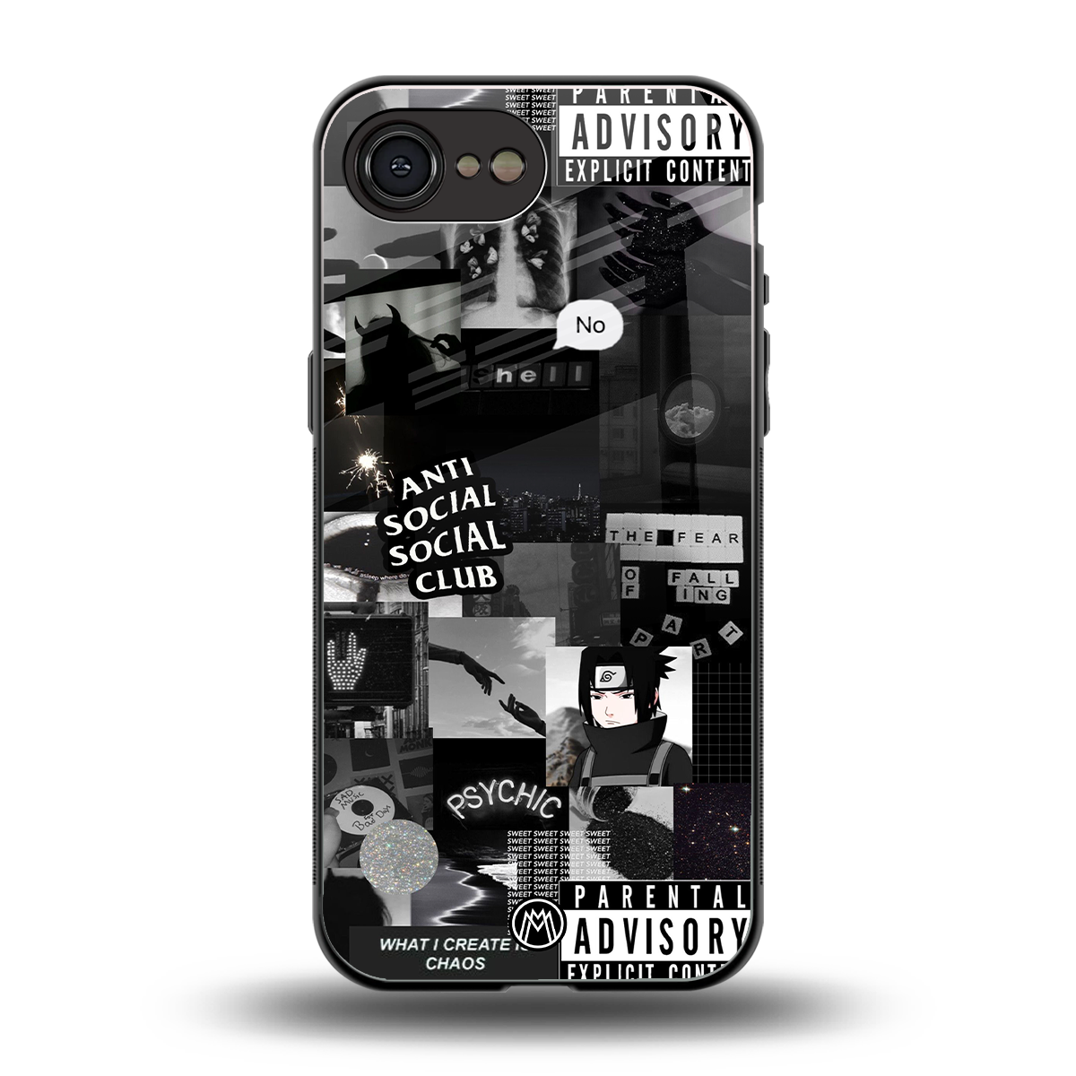 anti social social club dark edition back phone cover | glass case for iphone 16e