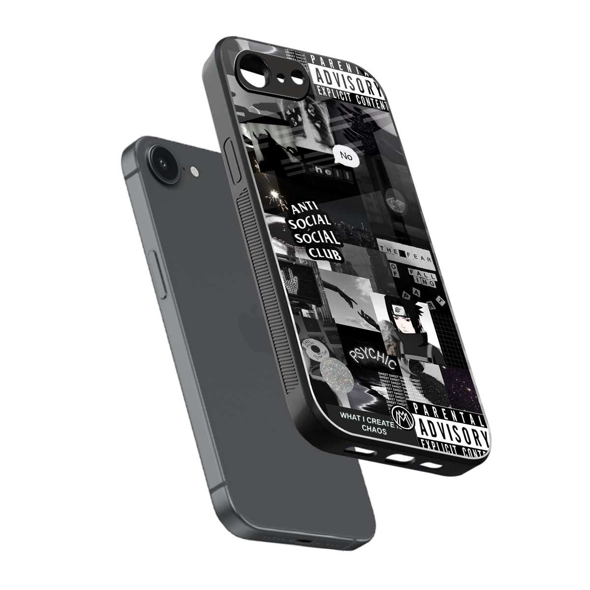 anti social social club dark edition back phone cover | glass case for iphone 16e