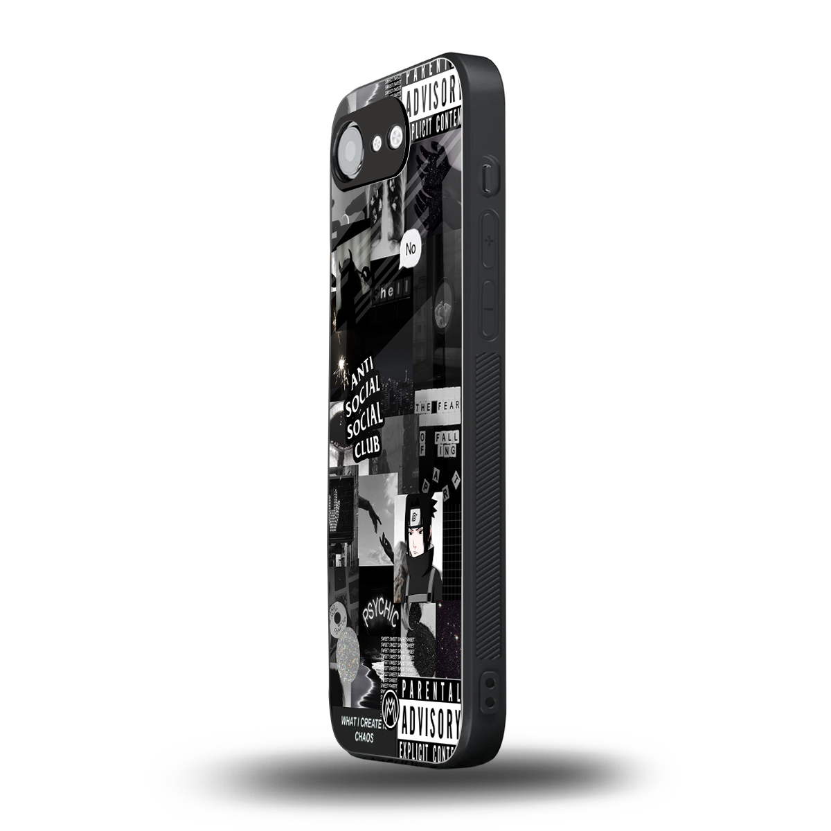 anti social social club dark edition back phone cover | glass case for iphone 16e