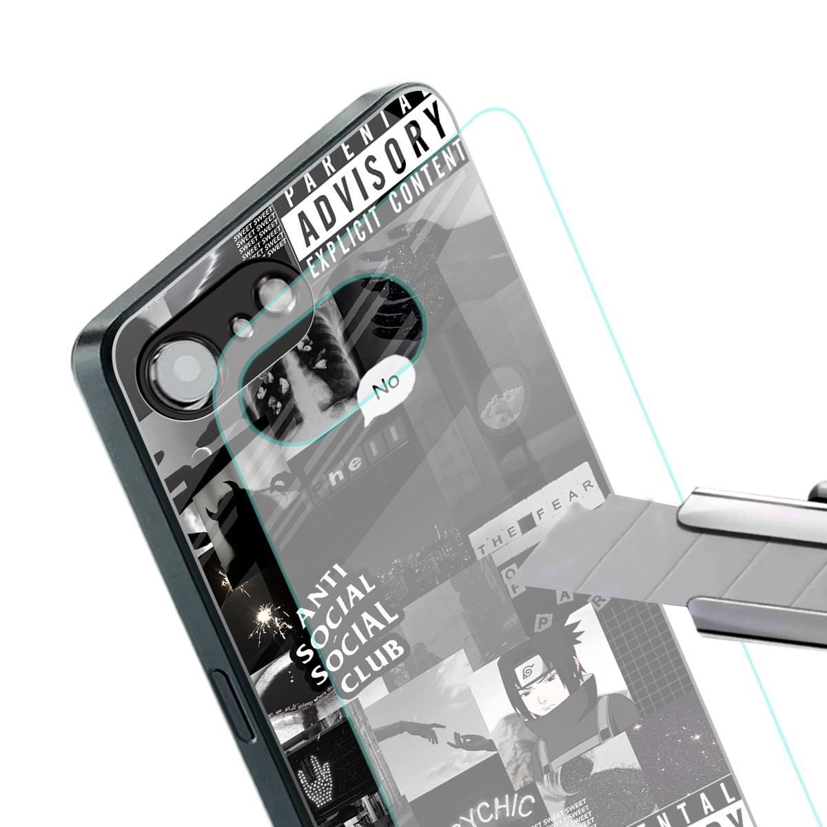 anti social social club dark edition back phone cover | glass case for iphone 16e