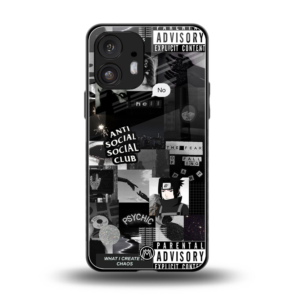 anti social social club dark edition back phone cover | glass case for nothing phone 2
