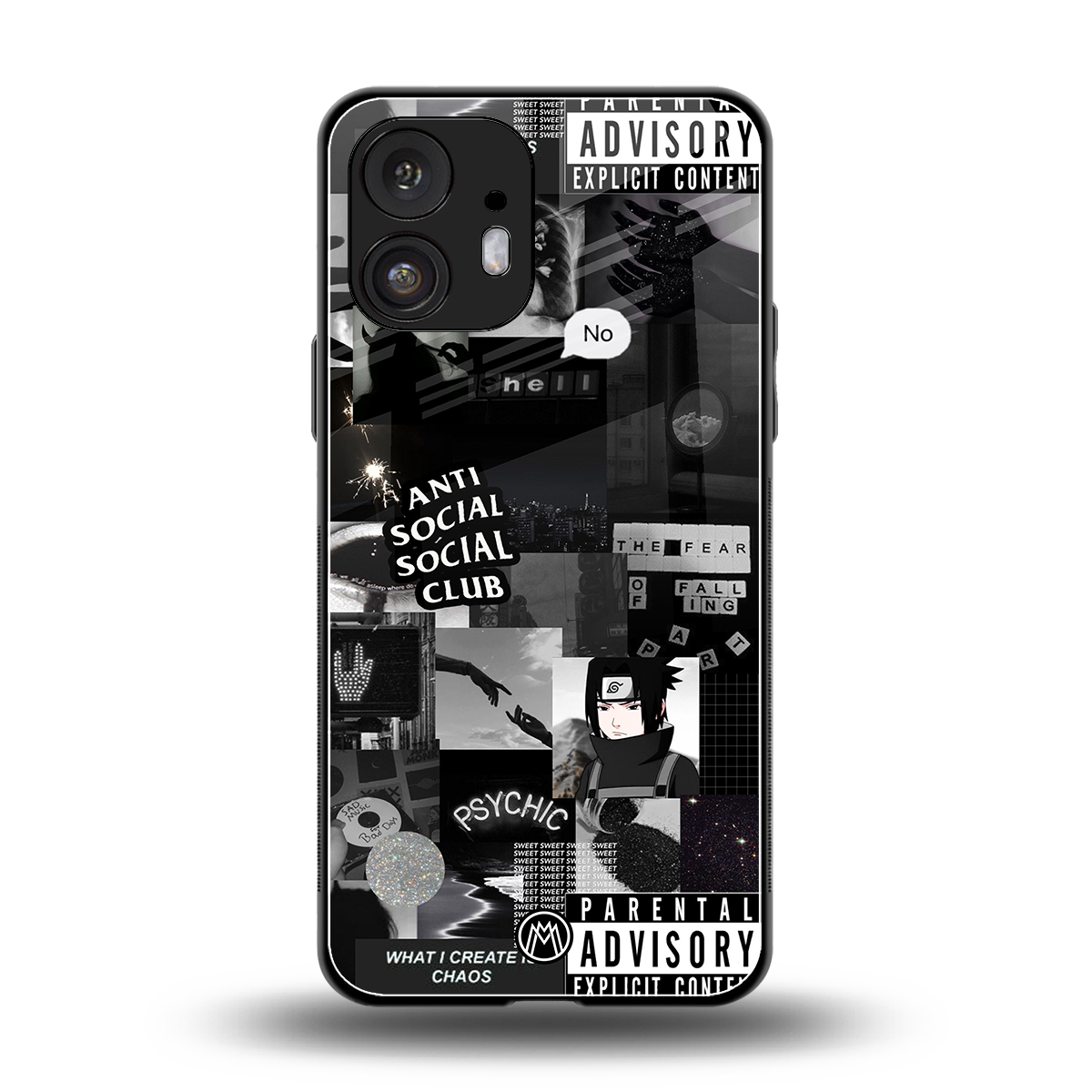anti social social club dark edition back phone cover | glass case for nothing phone 2