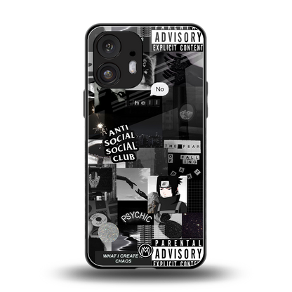 anti social social club dark edition back phone cover | glass case for nothing phone 2
