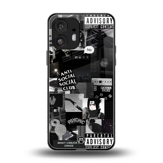 anti social social club dark edition back phone cover | glass case for nothing phone 2