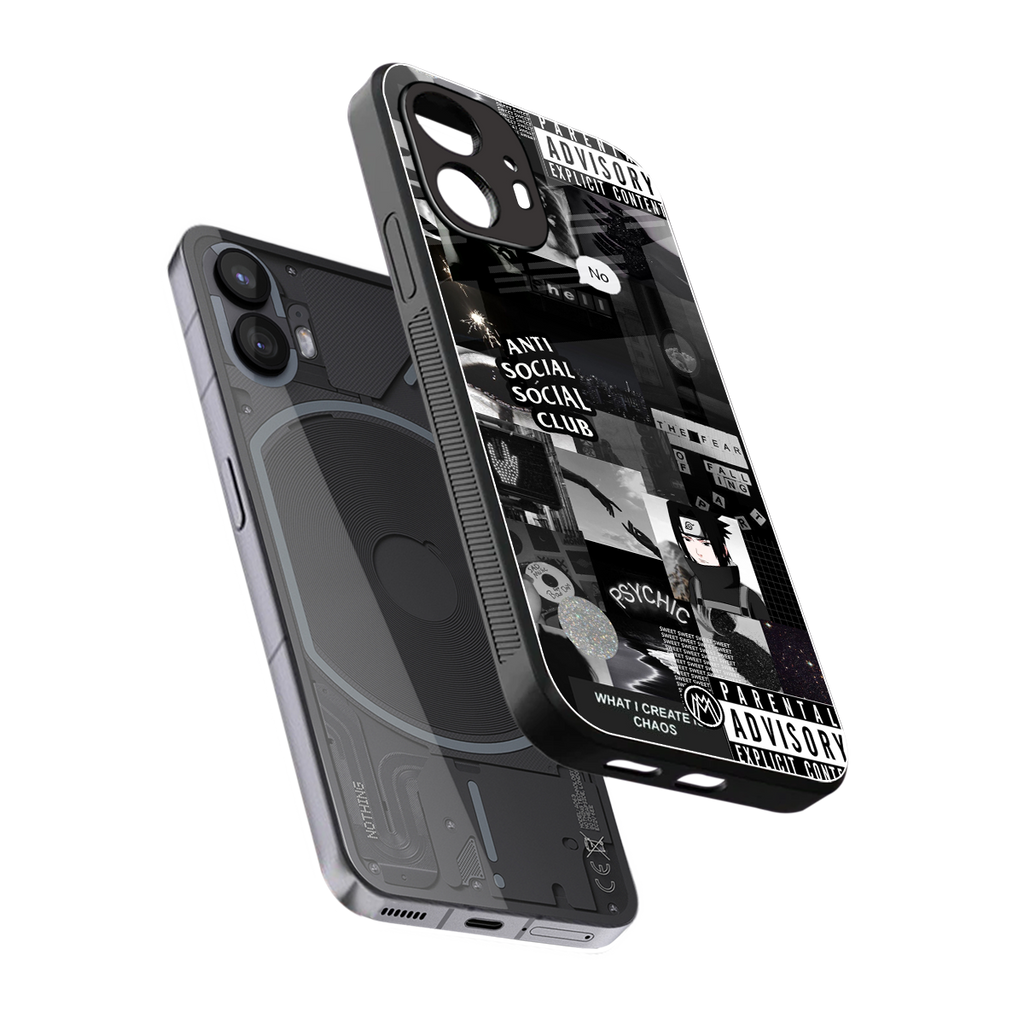 anti social social club dark edition back phone cover | glass case for nothing phone 2