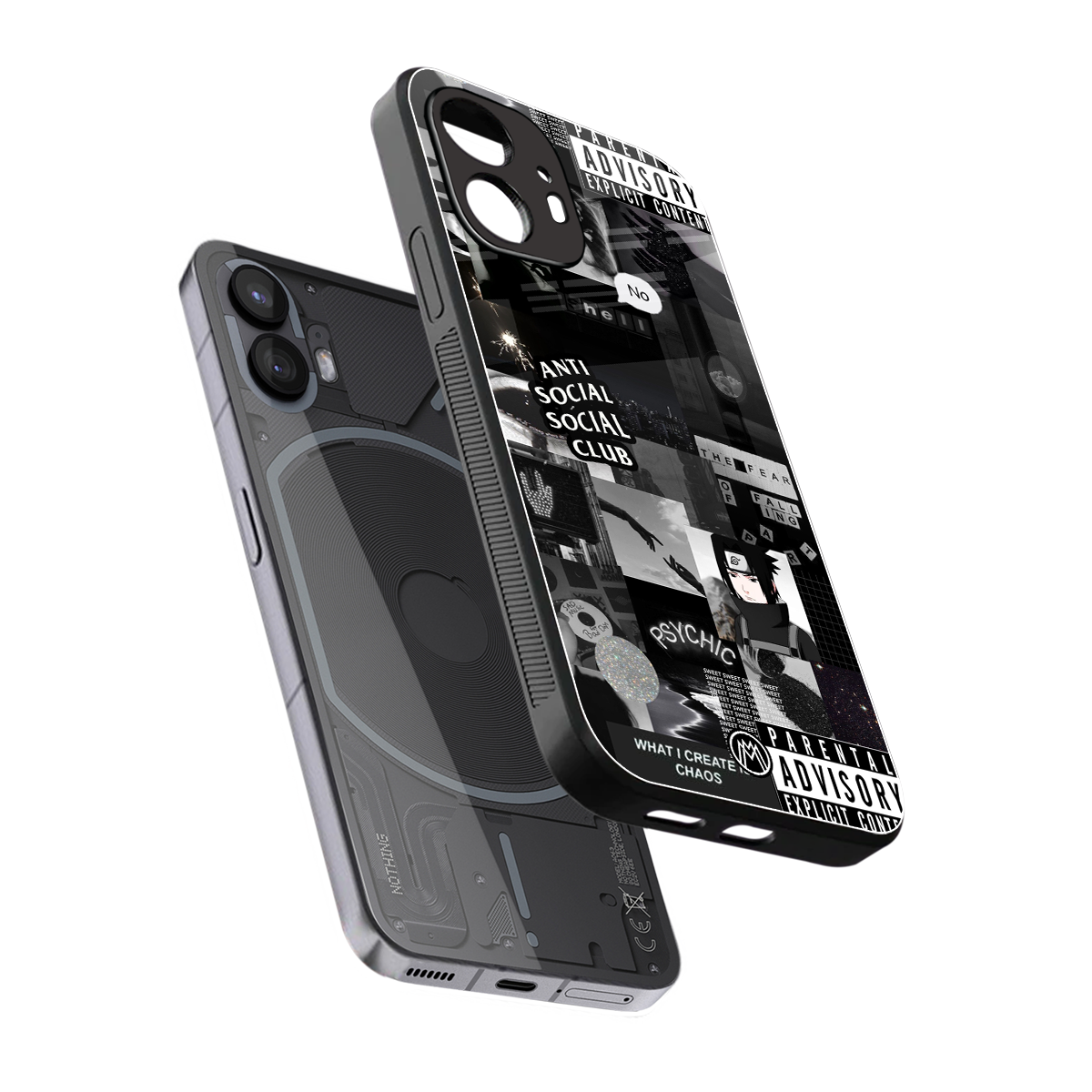 anti social social club dark edition back phone cover | glass case for nothing phone 2