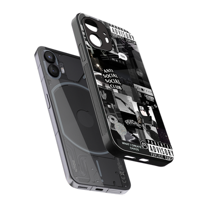anti social social club dark edition back phone cover | glass case for nothing phone 2