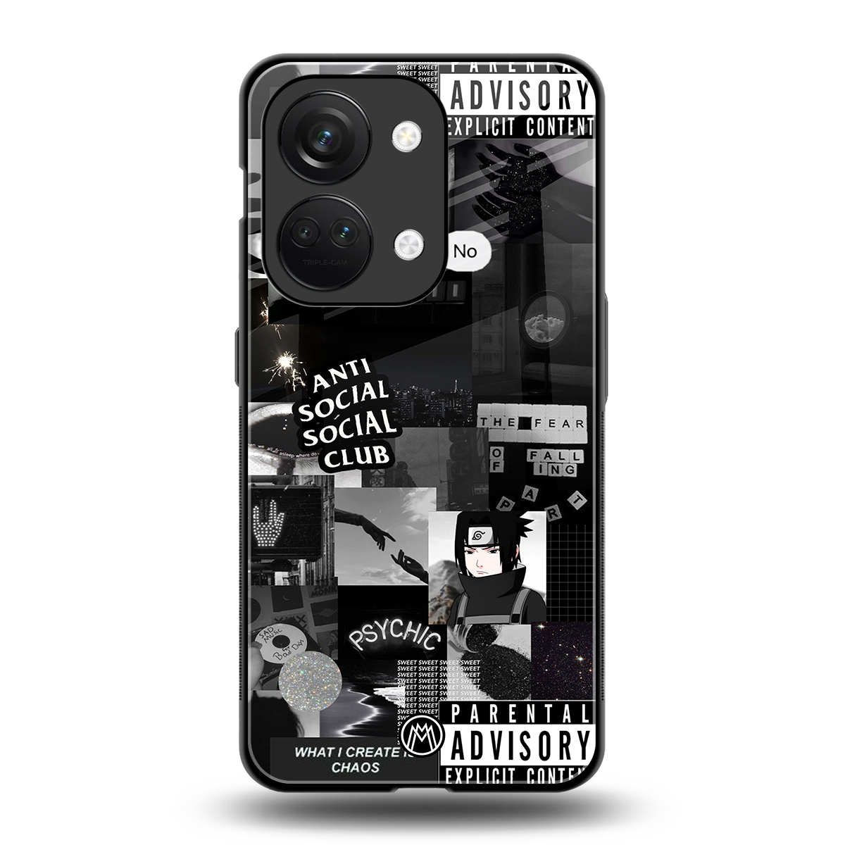 anti social social club dark edition back phone cover | glass case for oneplus nord 3