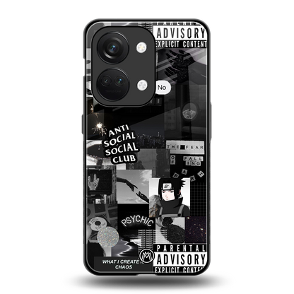 anti social social club dark edition back phone cover | glass case for oneplus nord 3