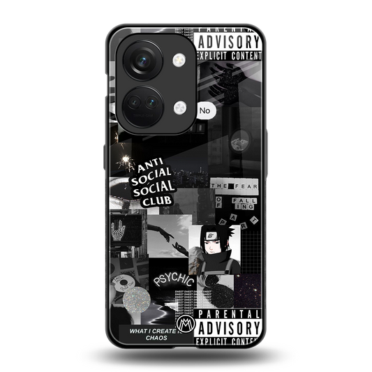 anti social social club dark edition back phone cover | glass case for oneplus nord 3