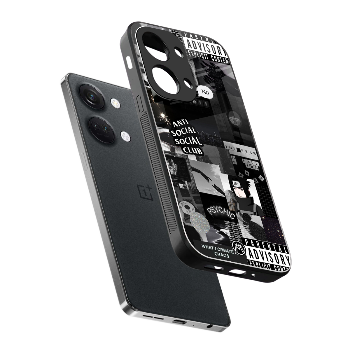 anti social social club dark edition back phone cover | glass case for oneplus nord 3