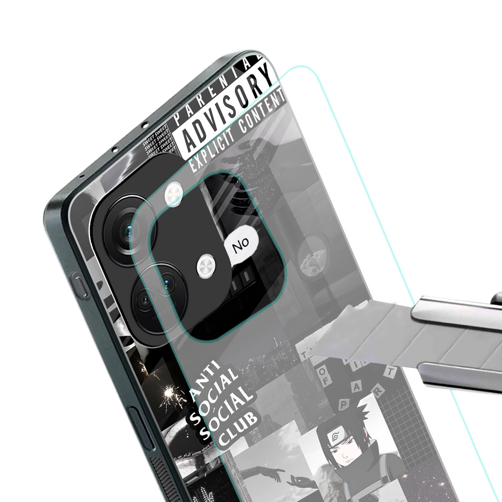 anti social social club dark edition back phone cover | glass case for oneplus nord 3