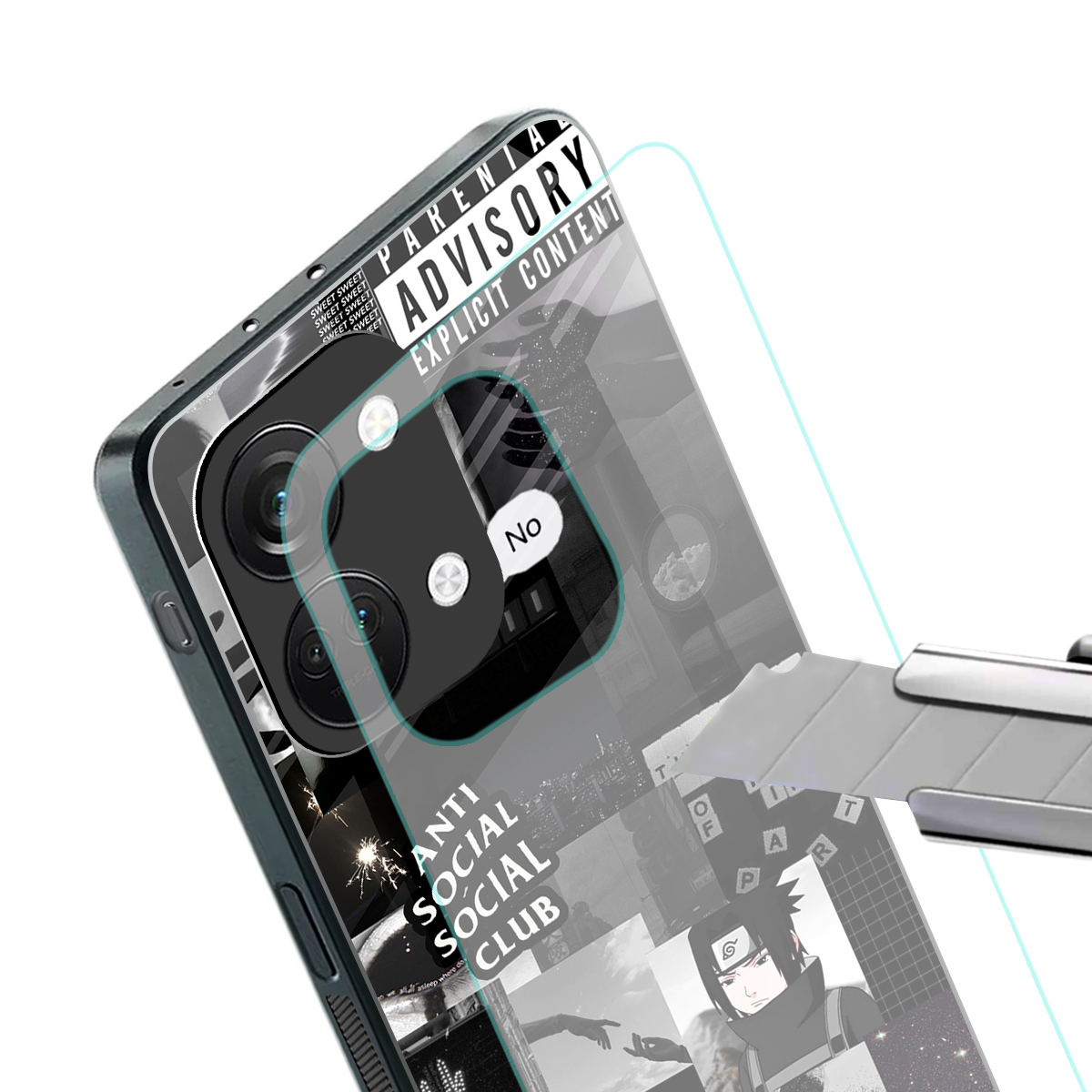anti social social club dark edition back phone cover | glass case for oneplus nord 3