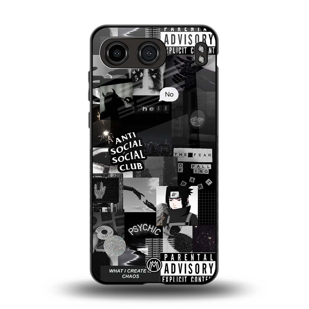 anti social social club dark edition back phone cover | glass case for oneplus nord 4