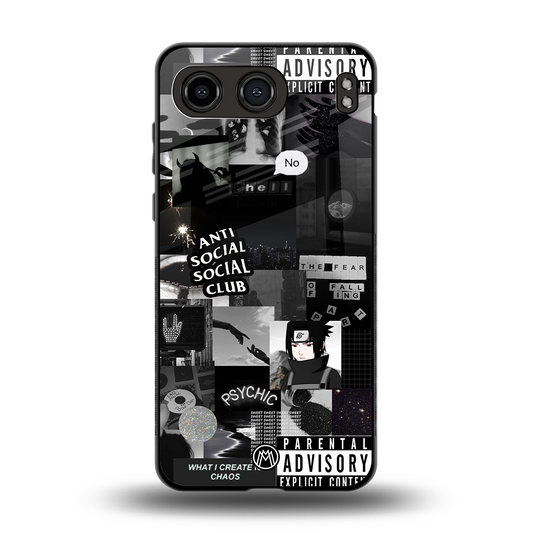 anti social social club dark edition back phone cover | glass case for oneplus nord 4