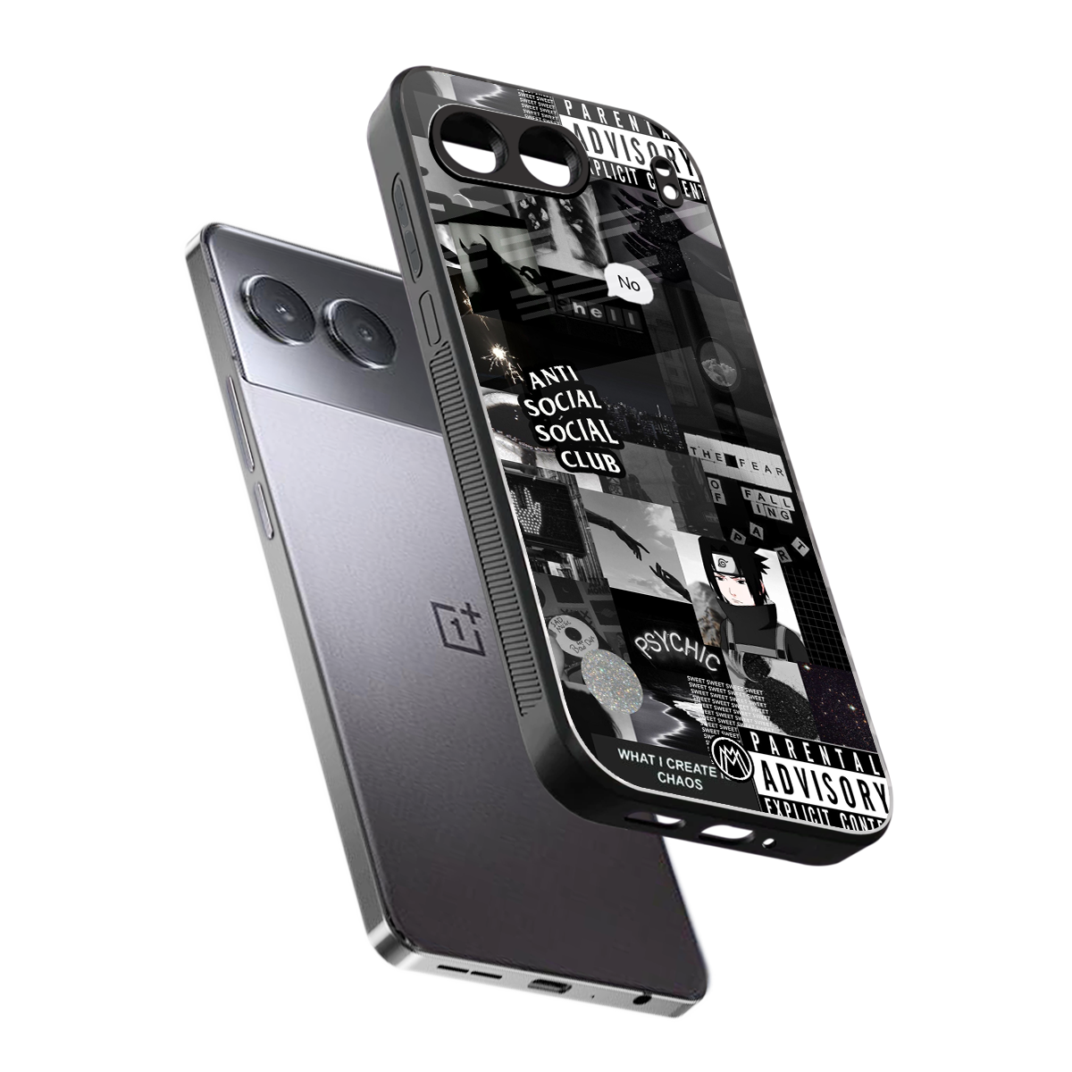 anti social social club dark edition back phone cover | glass case for oneplus nord 4
