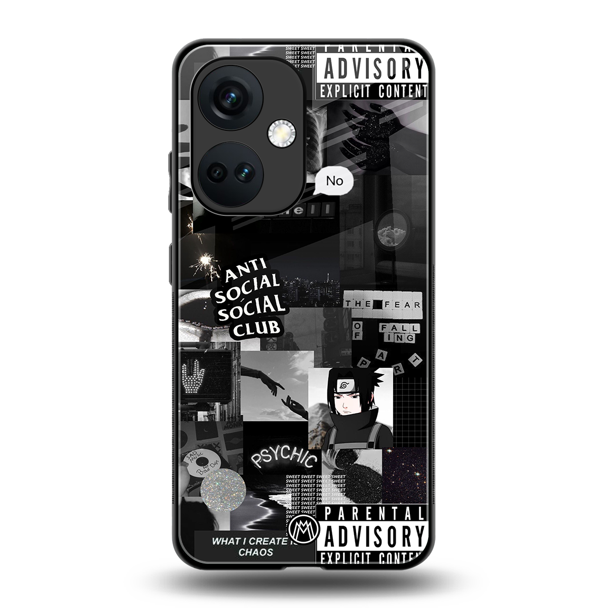 anti social social club dark edition back phone cover | glass case for oneplus nord ce 3
