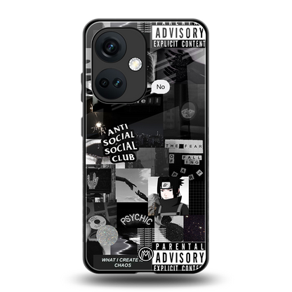 anti social social club dark edition back phone cover | glass case for oneplus nord ce 3